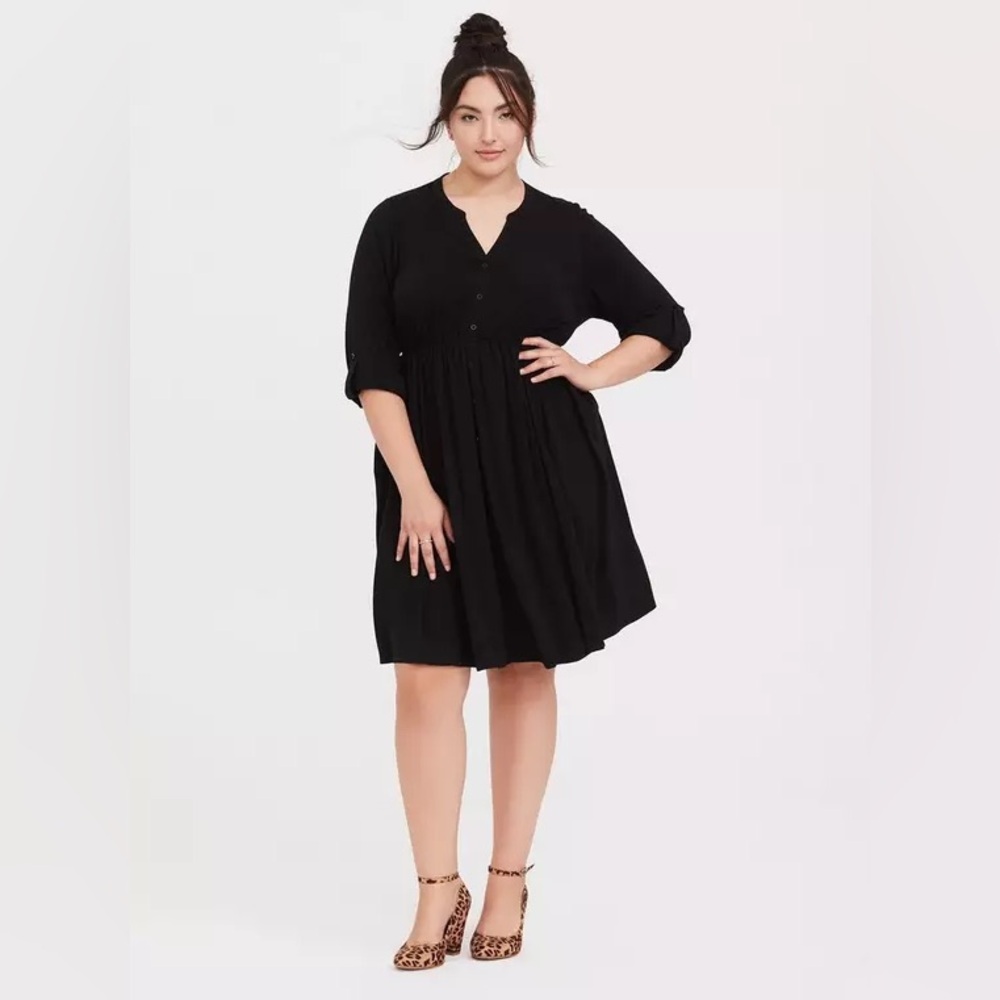 Torrid‎ Mini Challis Button-Front Shirt Dress Sz 1 1X
